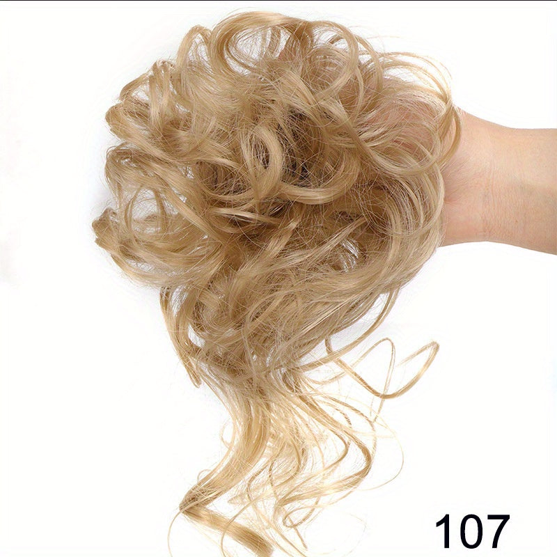 Synthetic Hair Bun Scrunchie Messy Dragon Beard Scrunchie Curly Wavy Hair Extensions With Elastic Bands For Women