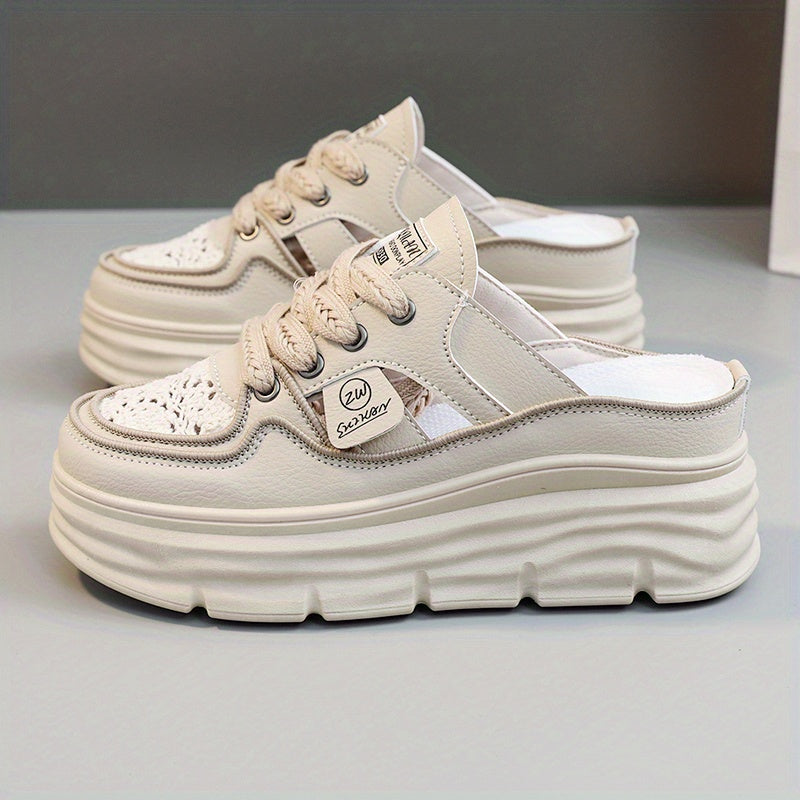 New Women's Shoes 2023 Summer Hollow Thick Sole Height-Increasing Outdoor Casual Sports Fashion