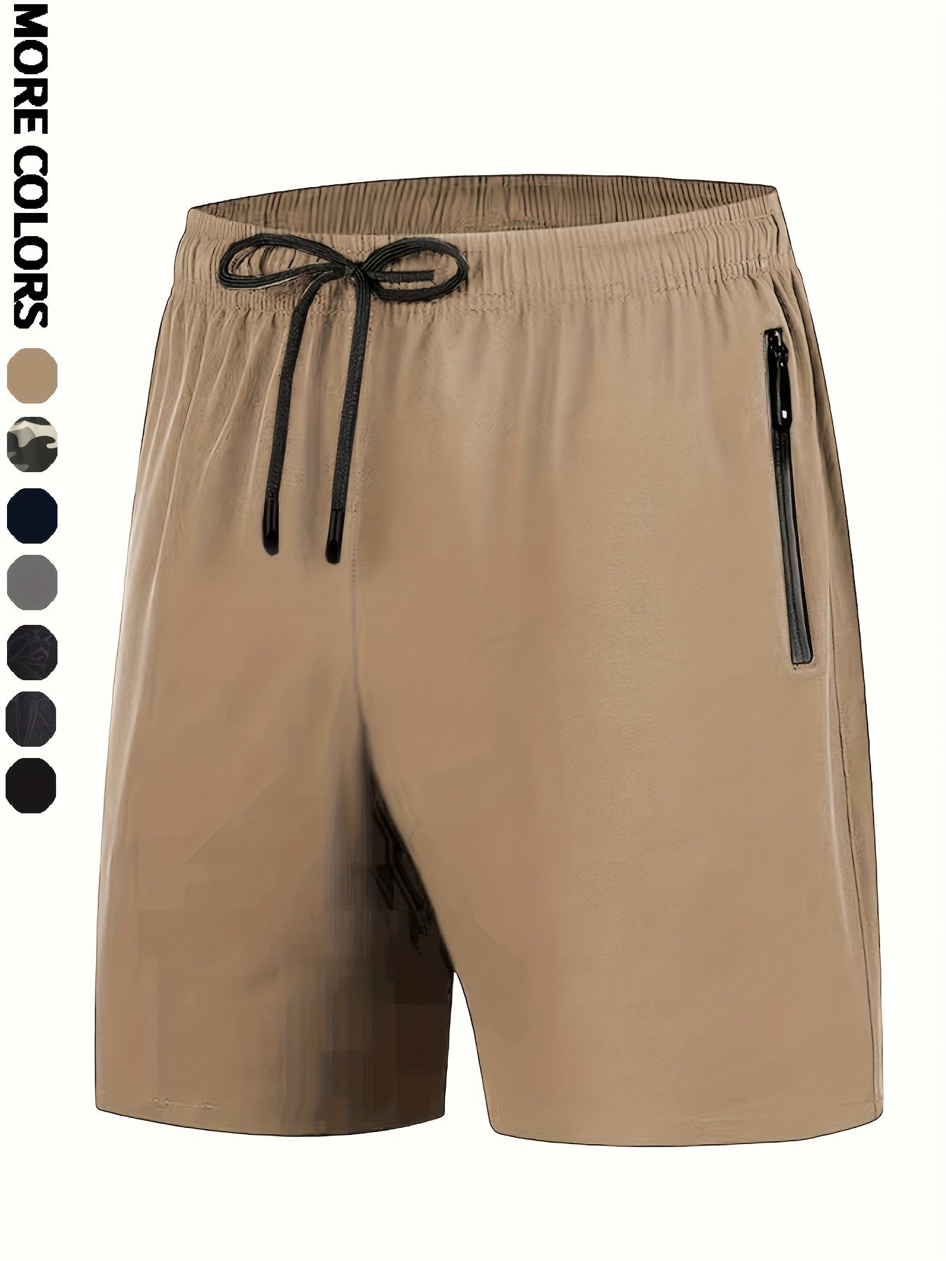 Men'S Camo Pattern Quick-Dry Athletic Shorts - Breathable, Elastic Waistband with Drawstring, Zippered Pockets for Running, Gym, Cycling & Hiking, Hiking Apparel | Camouflage Shorts | Zippered Pockets
