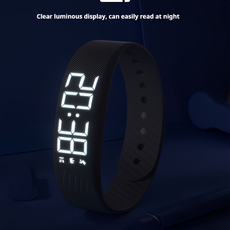 2025 new multifunctional simple fashion unisex electronic watch with alarm clock, pedometer, timer, luminous, senseless wear fashion sports multifunctional wristwatch Holiday gift, suitable for any scene - send a hand rope a