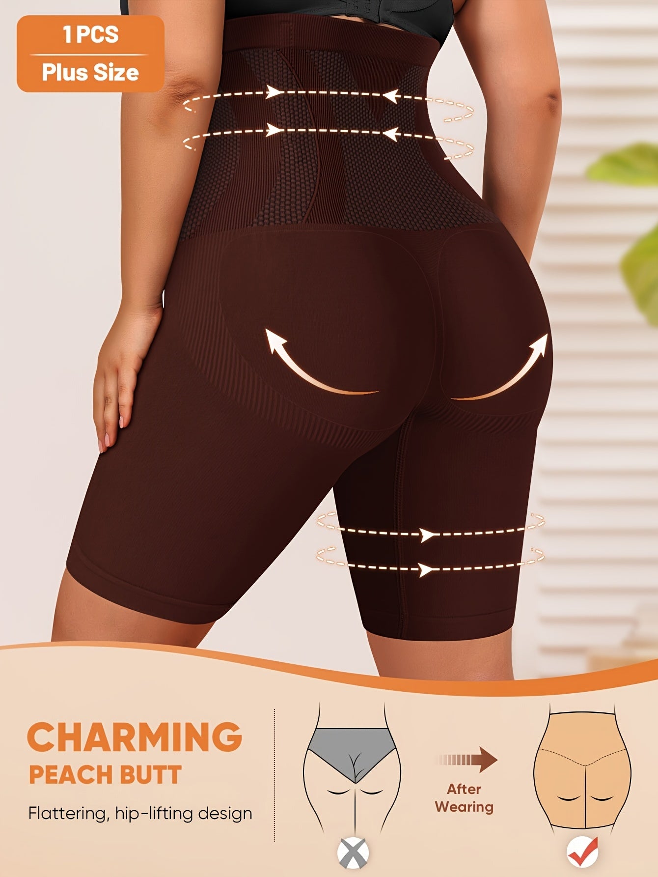 1-Pack MIOTAN Women's Plus Size High-Waisted Seamless Tummy Control Butt-Lifting Briefs - 11XL-5XL, Breathable Mesh Panels, Tummy Control & Body Contouring, Plus Size Shapewear Shorts Underwear, Tummy Control Shapewear, Body Contouring Underwear, Fourway