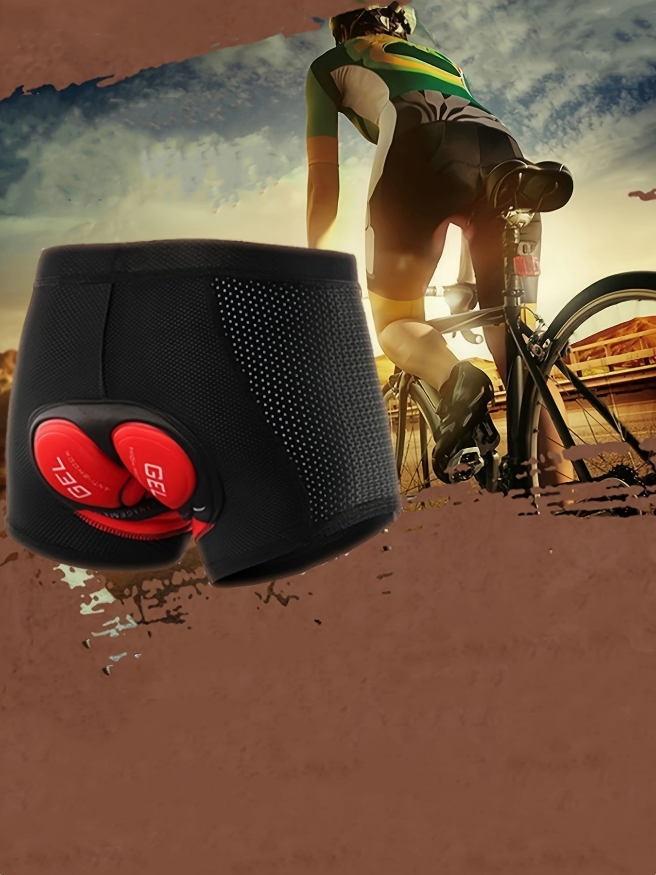 Men's Bicycle Riding Shorts with Shock Absorption - Compression Fit Cycling Pants, Elastic Waistband, All-Season Mountain & Road Bike Shorts for Men - Non-Transparent Athletic Bike Shorts