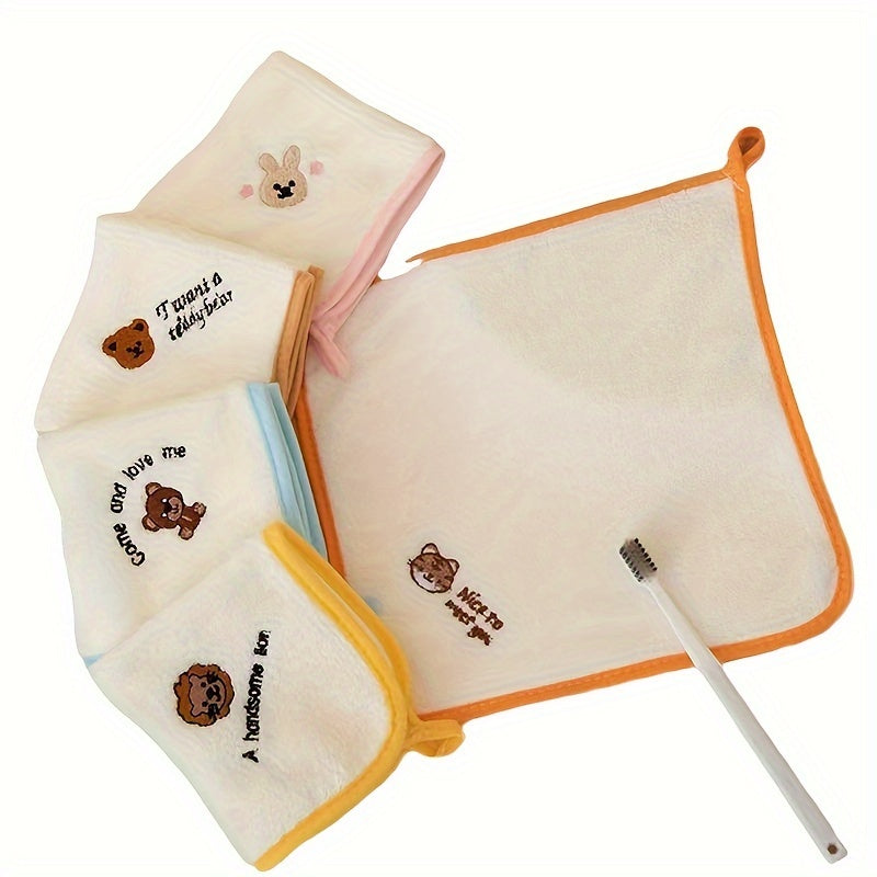 Set Of 5 Baby Washcloth Towels, Soft And Comfortable Baby Square Towels, Drool Bibs