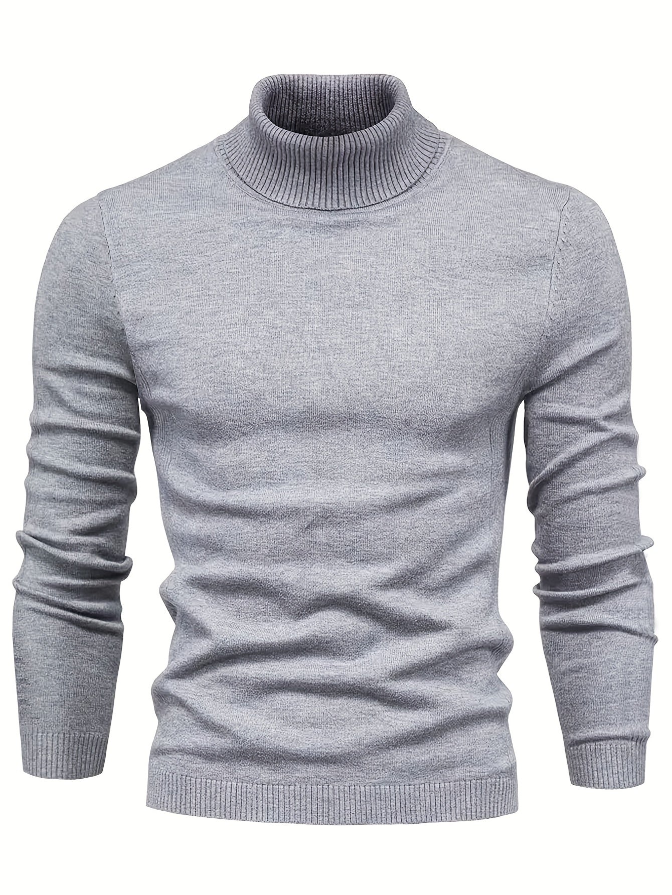 All Match Knitted Sweater, Men's Casual Warm Slightly Stretch Lapel Neck Pullover Sweater For Men Fall Winter