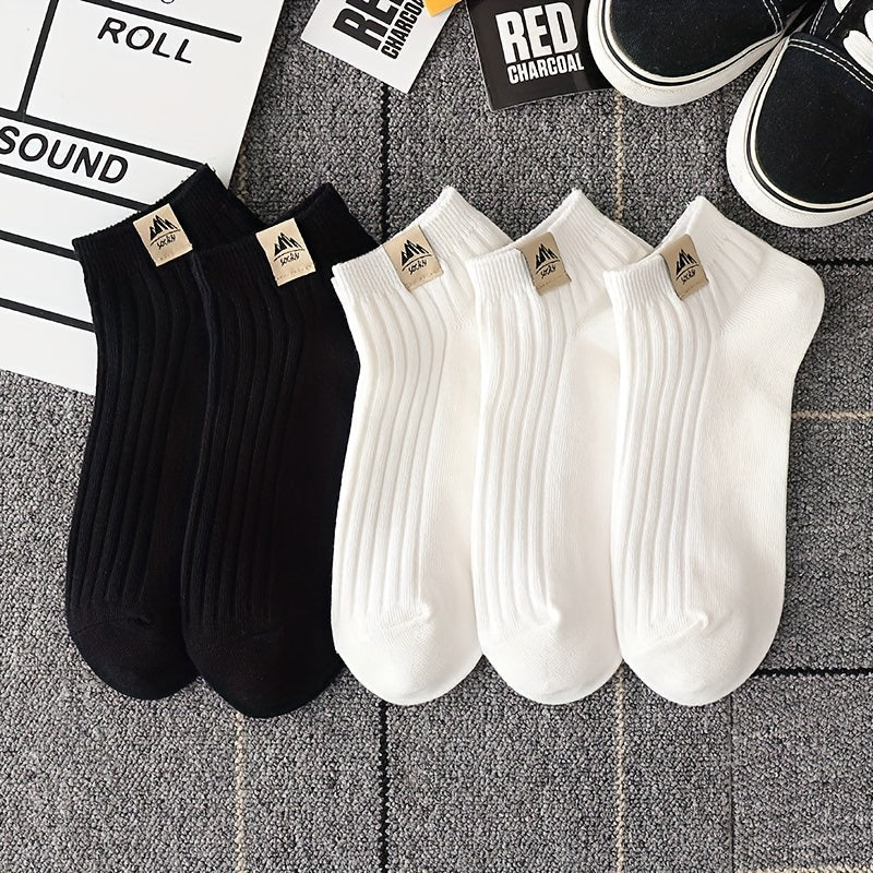 5 Pairs of Spring/Summer Lightweight Breathable Low-Cut No-Show Socks with Odor Control and Sweat Absorbent