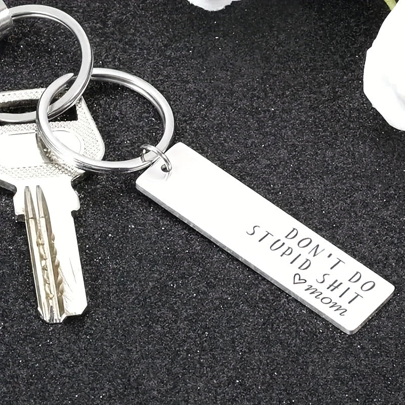 1pc Creative Don't Do Stupid Key Chain, Gift For Son Daughter Teenagers, Car Key Bag Decorative Key Ring