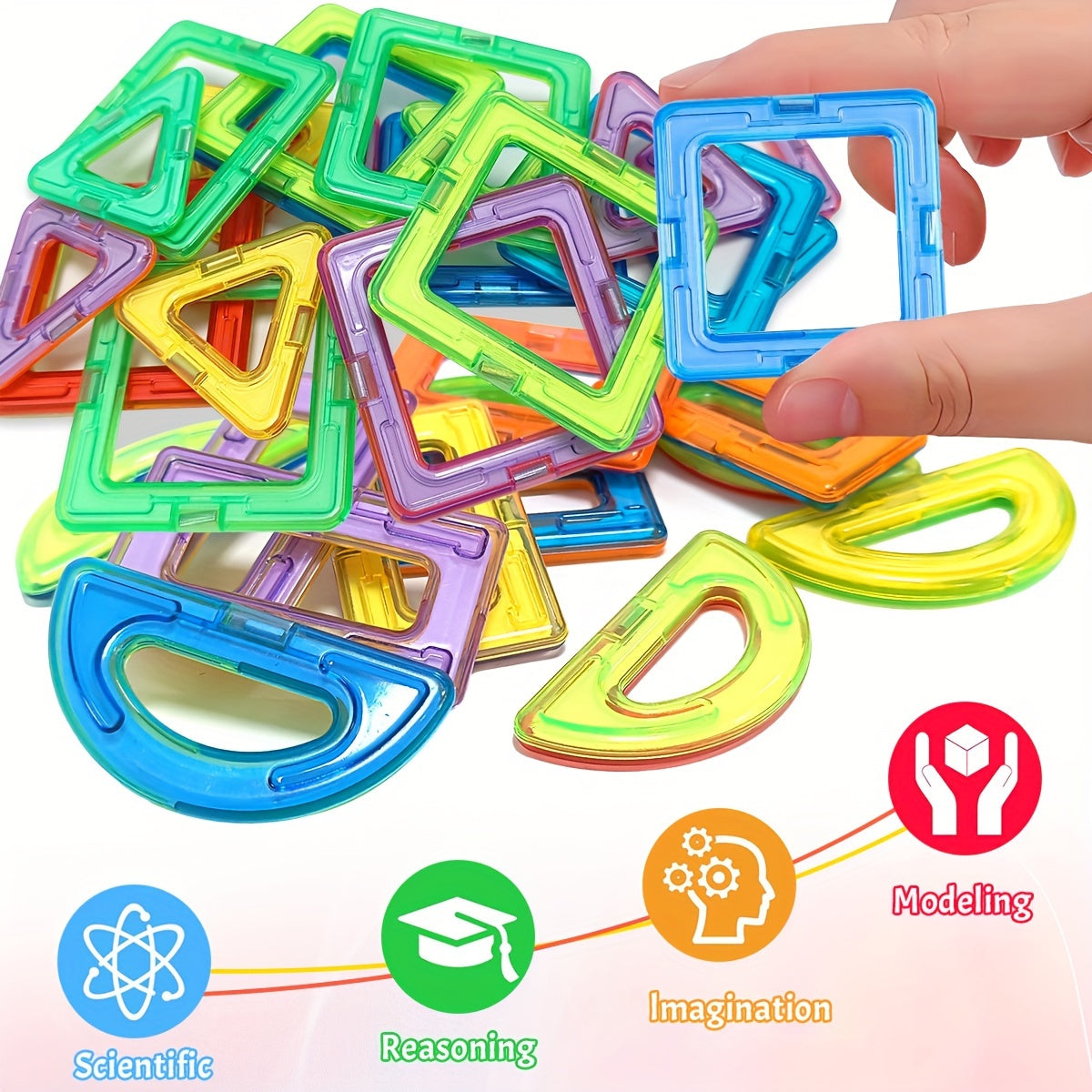 Magnetic Building Blocks Magnets Toys, Big Size STEM Toys Construction Set Toys, Learning Educational Magnet Toys, Birthday Gifts Random colors, Creative Play, Magnetic Cube Puzzle, Magnetic Cube Set, Magnetic Cube Toy, Magnetic Cube 3, Magnetic Construct