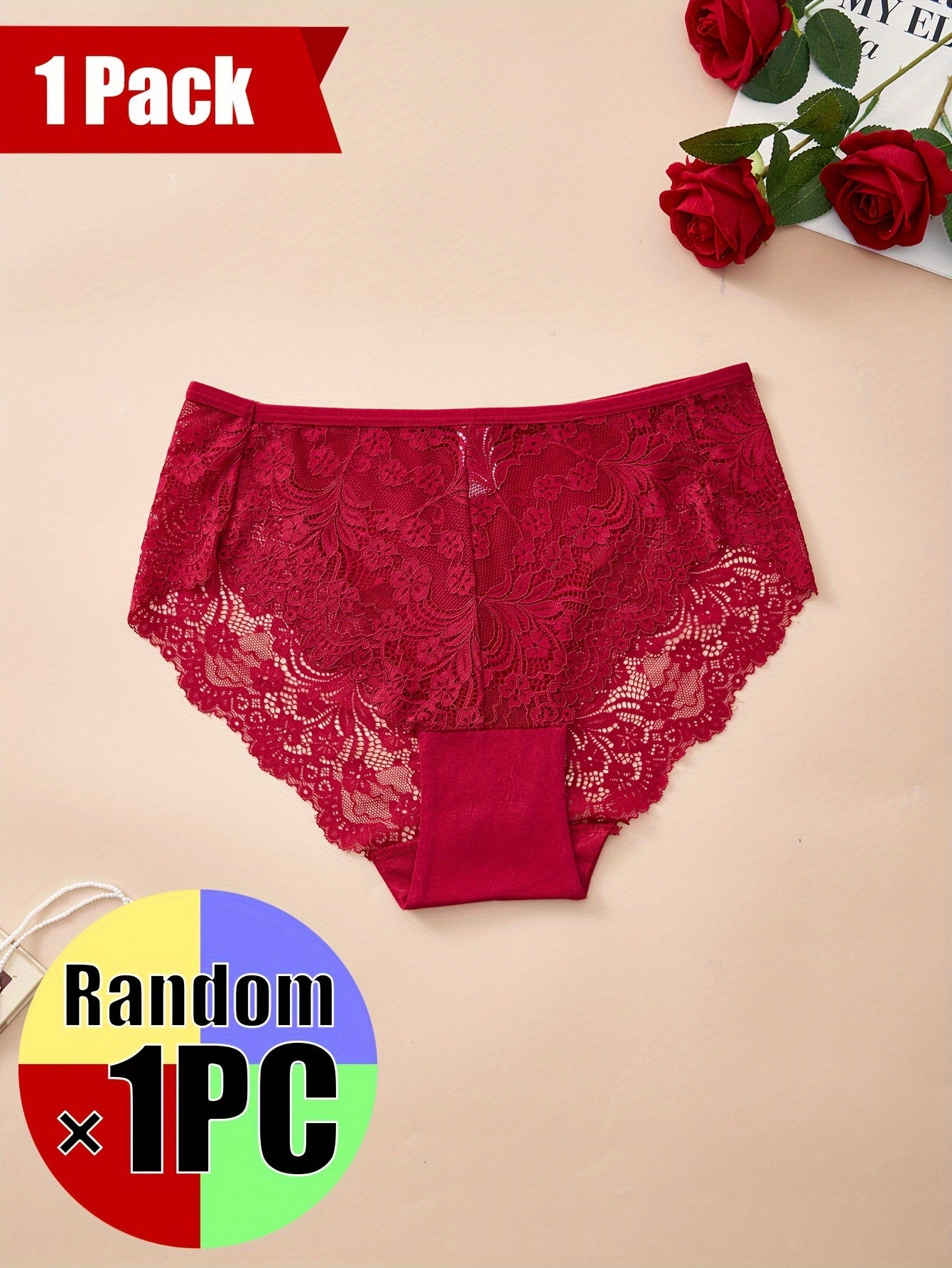 Random 1pc Plus Size Plus Size Women Briefs Panties High Waist Sexy Lingerie Hollow Out Underpanties Comfortable Underwear