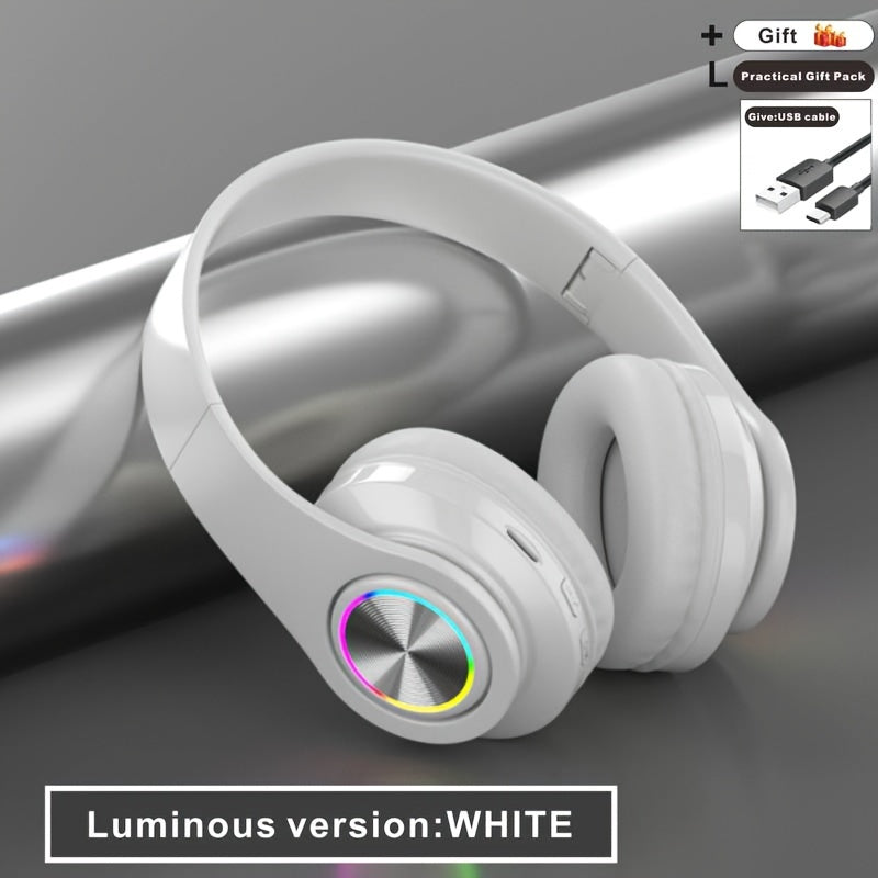 Wireless Headphones, Wireless Headphones With Bass, Lightweight Foldable Headphones With Built-in Microphone, Compatible With 3, 5mm Audio Cable, Suitable For Travel Work Laptop Phone, Gaming Headphones, Christmas Gift