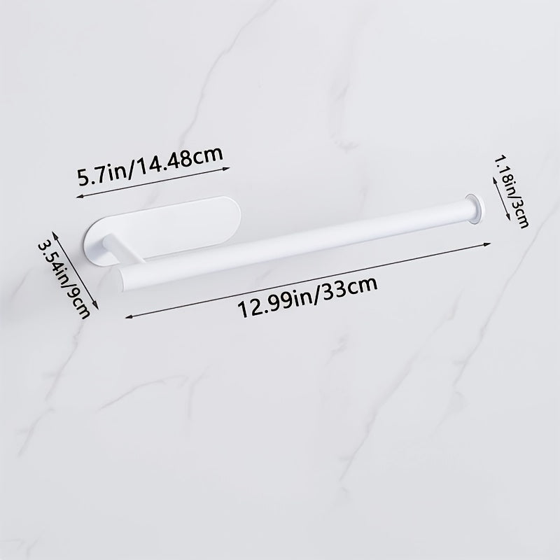1pc Self-Adhesive Paper Towel Holder Under Cabinet for Kitchen, RV Bathroom Tissue and Towel Holder, Plastic Wrap and Roll Paper Storage Storage Rack, Home Kitchen Bathroom Supplies