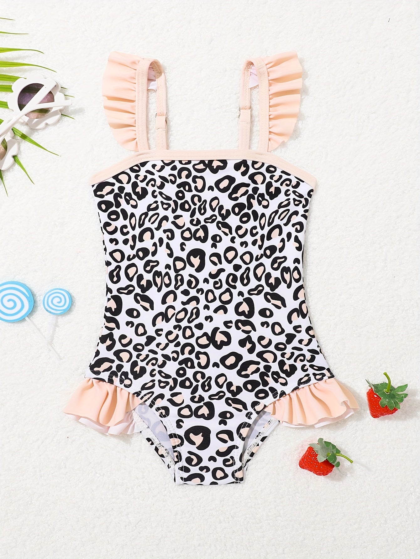 Baby Cute Rainbow Print Onesie Kids Swimsuit Girls Quick Drying Swimwear
