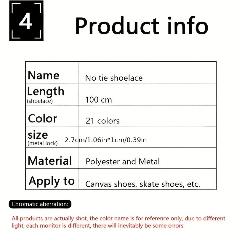 1Pair No-Tie Shoelaces with Buckles for Sneakers Sports Shoes