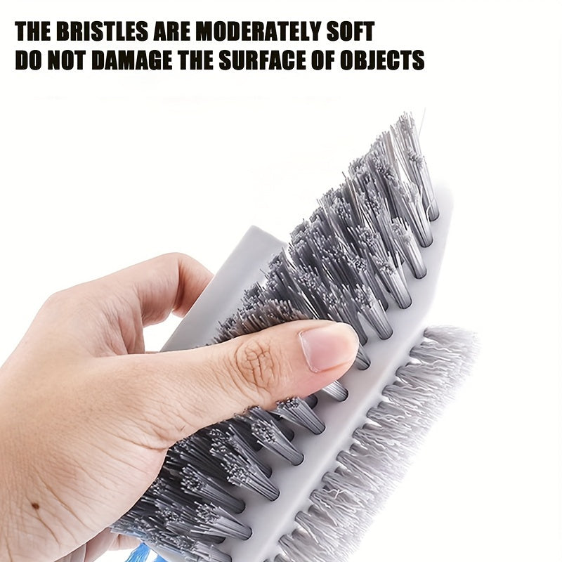 3-in-1 cleaning brush, creative crevice brush floor crevice brush scraping brush integrated toilet floor brush bathroom corner crevice toilet cleaning brush 1pc, with scraping strip, durable material, used for household crevice cleaning