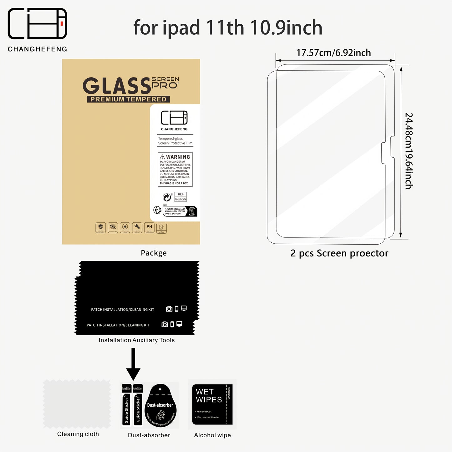 This Is a Pack of 2 Tempered Glass Screen Protectors for Ipad Models Including The 11Th, 10Th, 9Th, 8Th, 7Th, 6Th, 5Th, Air 7, Air 6, Air 5, Air 4, Air 3, Mini 7, Mini 6, Mini 5, And Mini 4 (2018/2020/2019/2020/2022/2023/2024/2025) Pro/Air (7.9/8.3/9.7/10