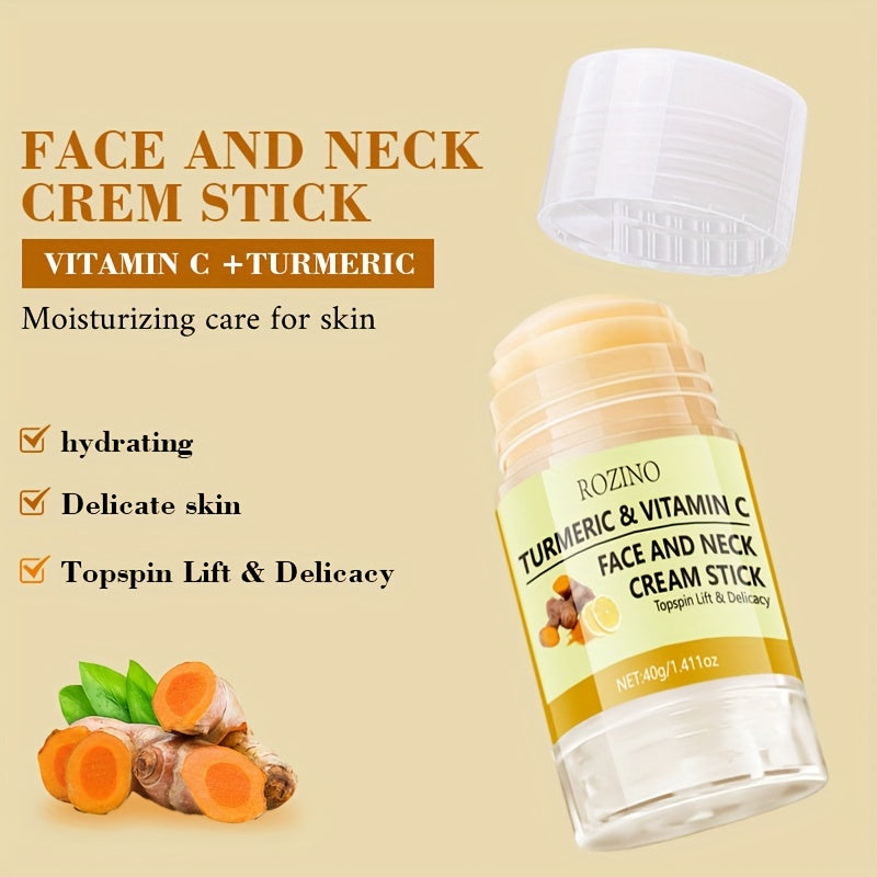 40g Turmeric Vitamin C Neck Cream stick, moisturizing care, the appearance of fine lines, wrinkles, neck wrinkles, Leave Light Beige looking healthy, smooth, and with a youthful glow, make Light Beige younger-looking, skincare, Face cream
