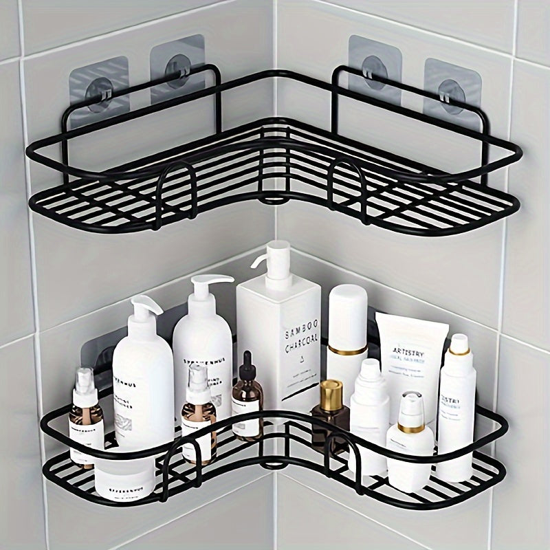 Corner Shower Rack - Rust-Resistant, Wall-Mounted Bathroom Storage Shelf, Suitable For Storing Shampoo, Toner, And Cosmetics.