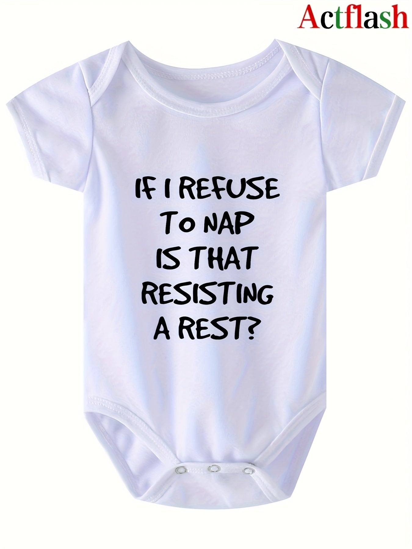If I Decline to Take a Nap, Does That Mean I'M Opposing Rest? New Style Bodysuit for Summer, Short-Sleeved Triangle Crawling Suit, a Gift for Pregnancy, for Outdoor