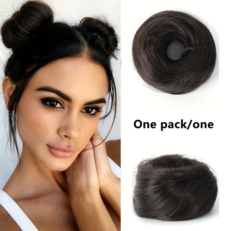 Women's Basic Bun Hairpiece, Synthetic Straight Hair Bun for All People, Natural Look Hair Extension for Women