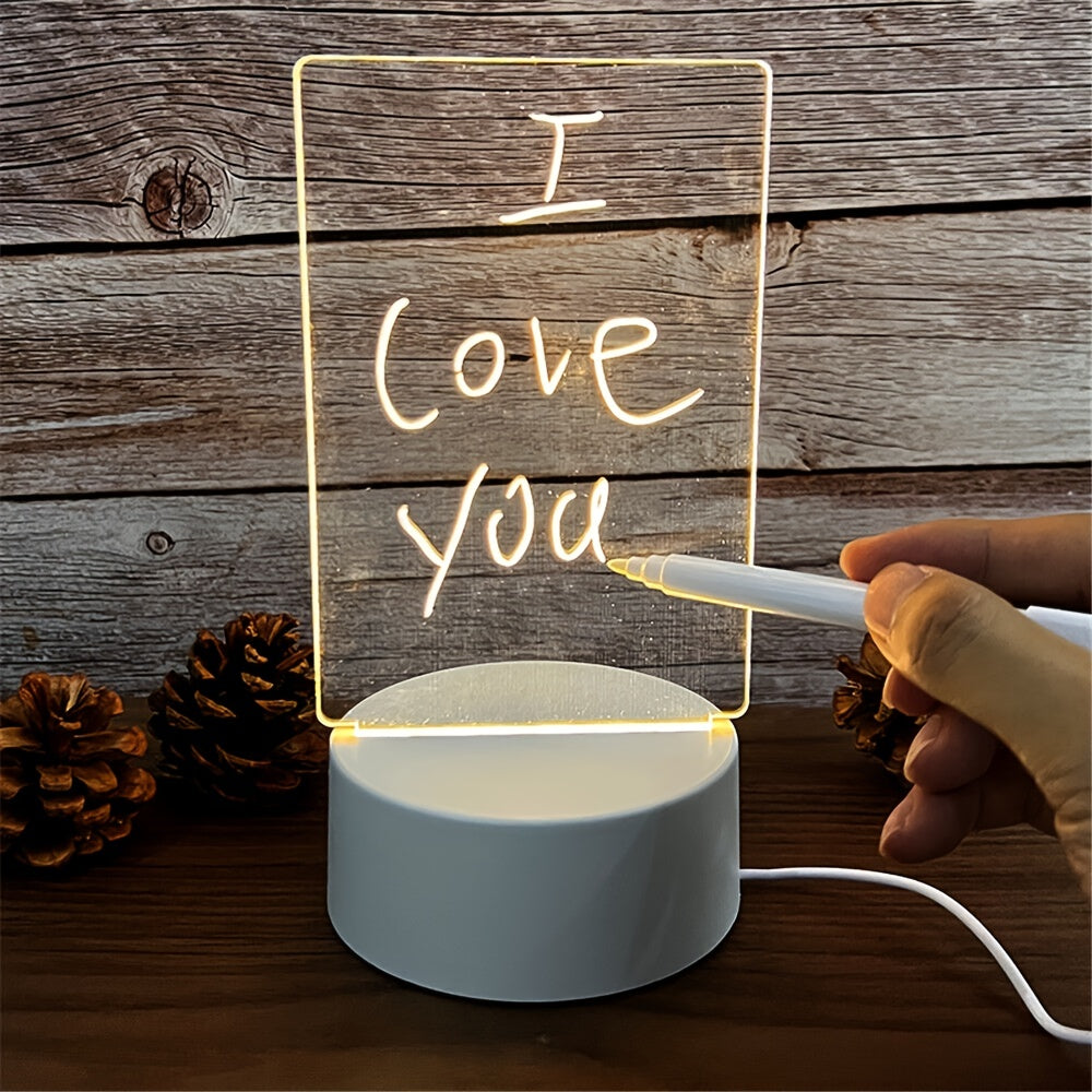 Night Lights Note Board Creative LED Night Light USB Message Board Holiday Light With Pen Gift For Girlfriend Decoration Night Lamp