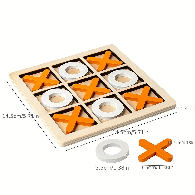 Wooden XO Well Shaped Chess For Children's Puzzle, Nine Palace Grid Chess, Parent-child Interaction, Building Blocks, Leisure Battles, Development Game Toys Halloween, Christmas Gift