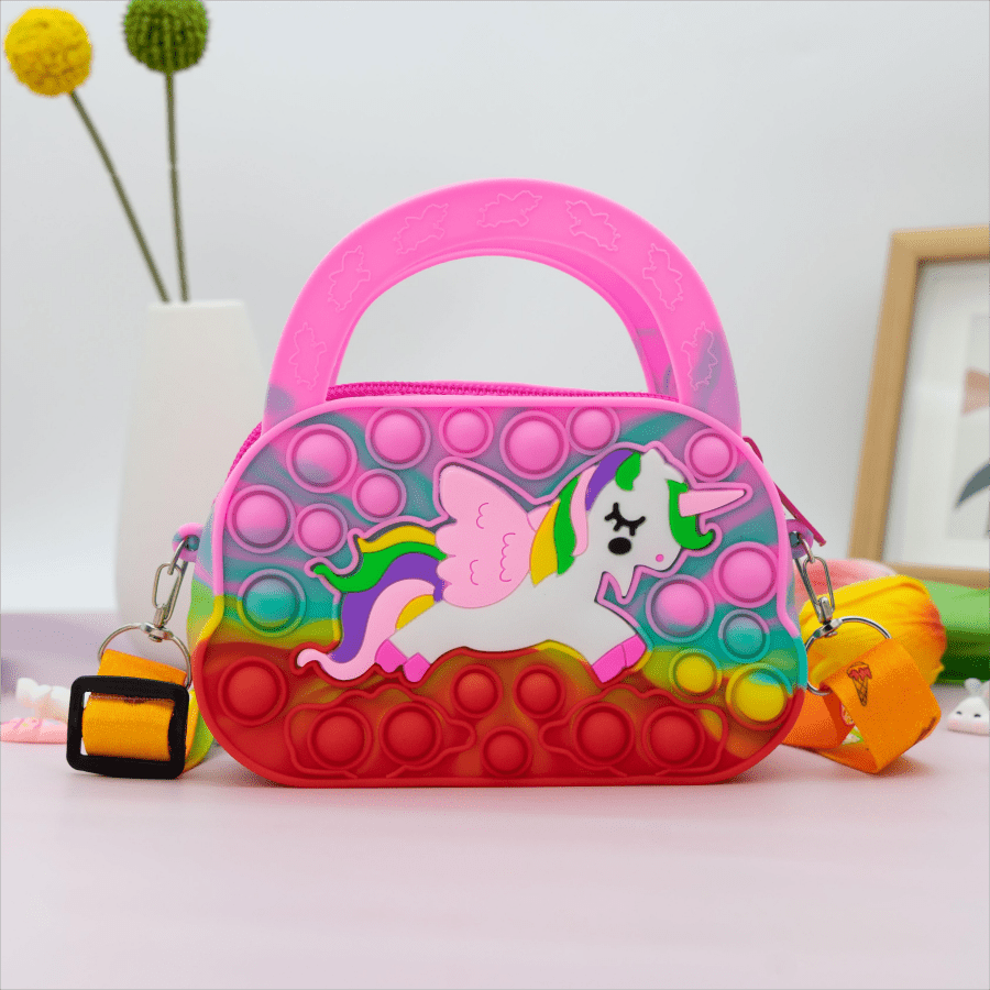 Children's Cute Pony Silicone Crossbody Bag, Fashion Casual Handbag For Girls, Ideal choice for Gifts