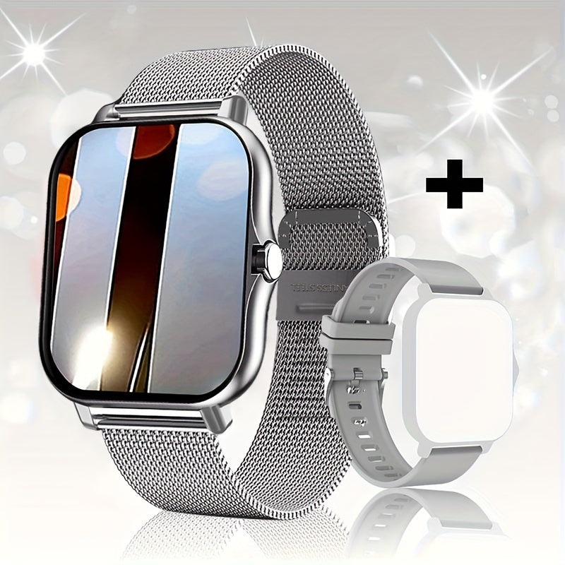 New Smart Watch 1.83-inch Wireless Calling/Receiving Multiple Sports Modes Sedentary Reminder Weather Forecast Message Notifications Lifting Screen Call/Dial Function USB Charging Alarm Clock Reminder Multi-sport Mode Suitable for Various Occasions Men'S