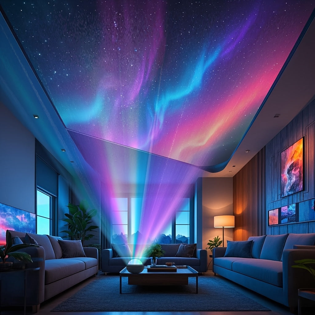 1pc Northern Galaxy Light Aurora Projector with 14 Light Effects, 2in 1 LED Star Projector with Remote Control and Nebula Lamp, Night Light Projector for Bedroom/Gaming Room/Home Theater/Ceiling/Birthday/Party