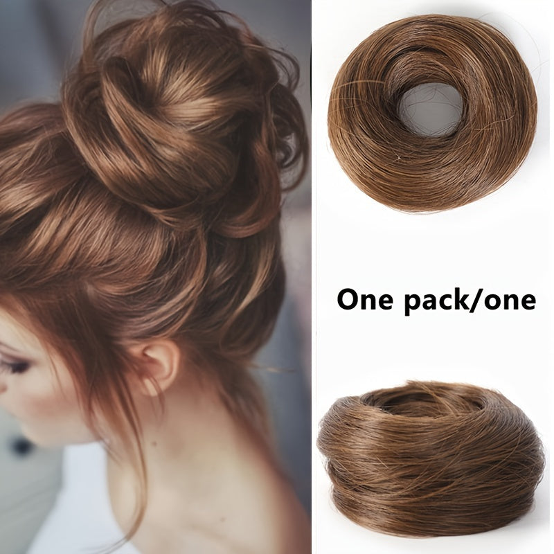 Women's Basic Bun Hairpiece, Synthetic Straight Hair Bun for All People, Natural Look Hair Extension for Women