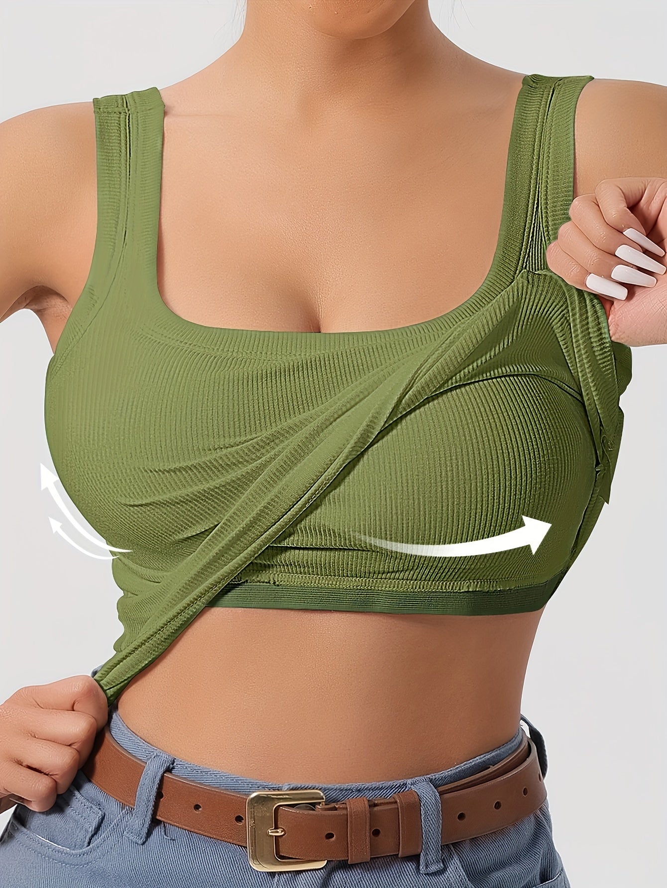 Women'S Sleeveless Top with Removable Padding, Fitted, Solid Color, Suitable for Wearing As an Outer Layer Or As a Base Layer.
