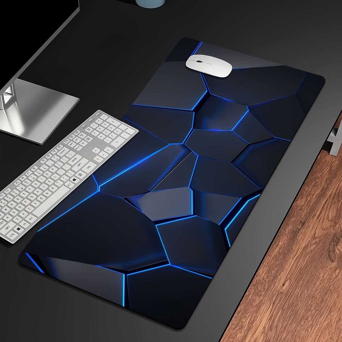 1pc Gamer'S Dream: Extra Large, Durable Mouse Pad with Stylish Geometric Design - Precision Stitched Edges, Non-Slip Rubber Base, Washable - Perfect for PC, Office, and Dorm Decor - Ideal Gift for Gamers, Office Workers, and Students, Large Mouse Pa