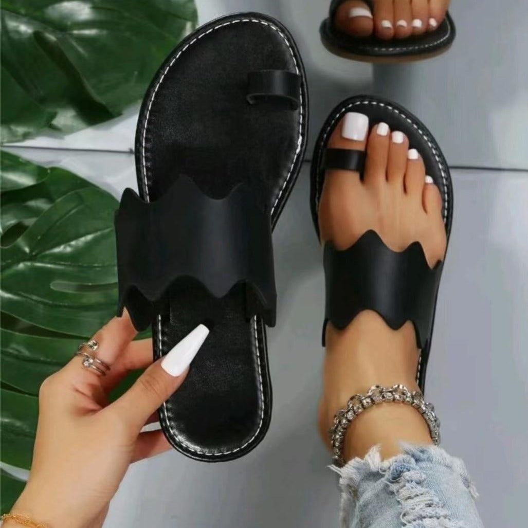 Women's Lightweight Toe Loop Sandals, Clip Toe Lightweight Open Toe Slippers, Women's Flip Flops