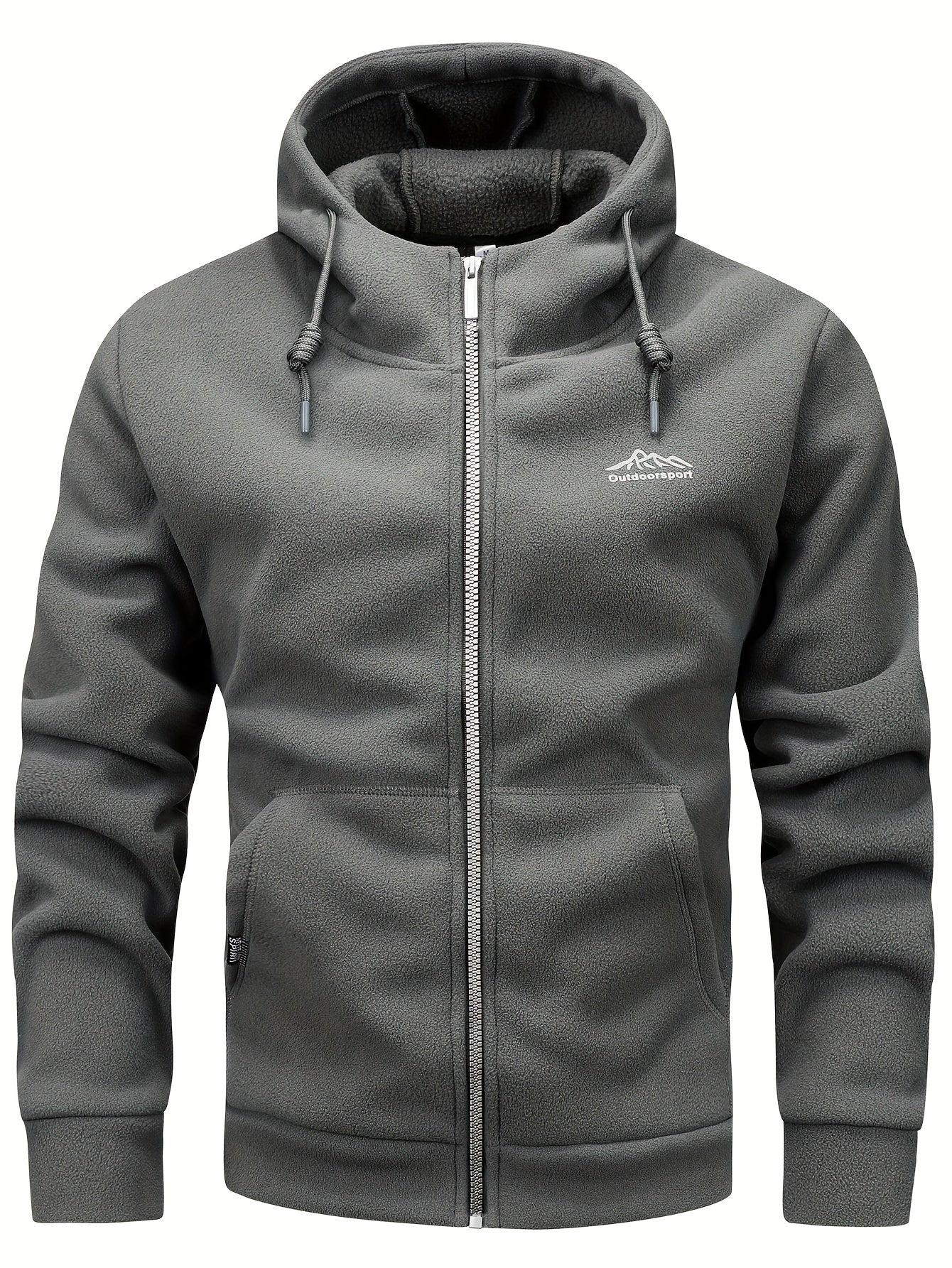 Men's Casual Warm Padded Jacket with Hood, Men's Zip-Up Padded Coat with Pockets for Winter Wear