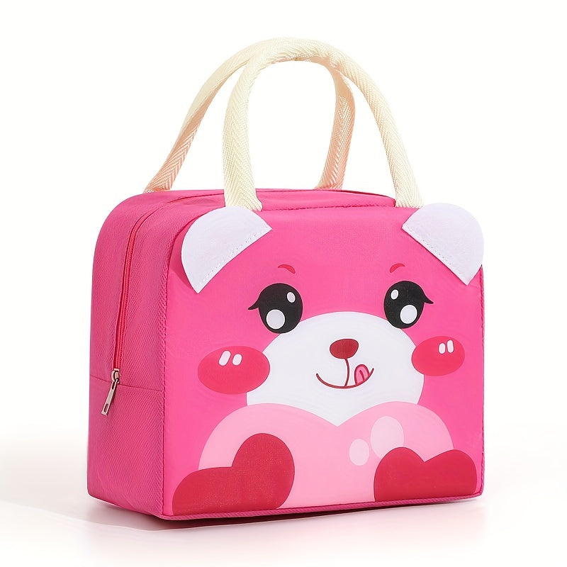 1pc Cute Cartoon Character Tote Bag - Portable, Foldable, Non-Food Contact, Zipper Closure, Double Handles, Non-Woven Fabric, Ideal for School, Work, and Travel, Travel Bag | Playful Design | Zipper Closure Bag, Cute Bag