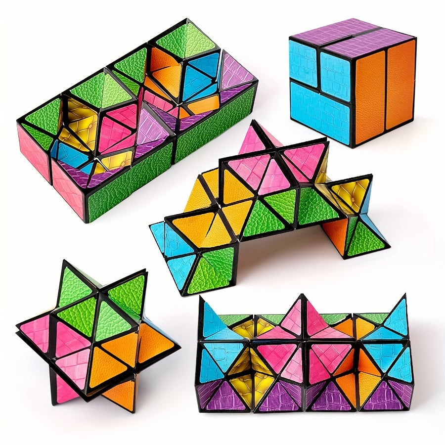 Infinity Magic Cube - 3D Hexagon Puzzle for Youngsters, Space Geometry Flip Toy, Brain Boost & Relax, Mixed Colors, ABS Material