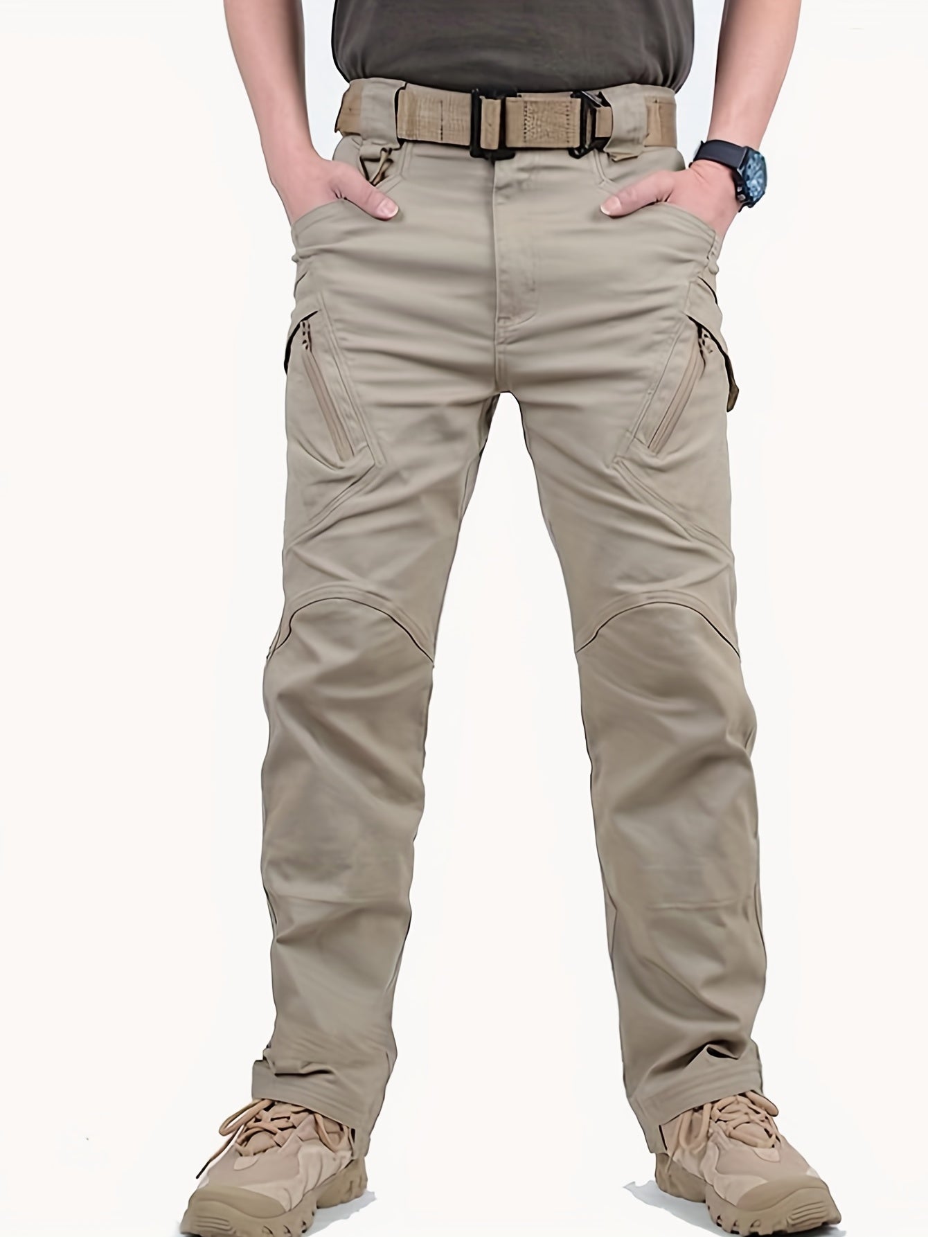 Men'S Tactical Cargo Pants - Durable Multi-Pocket Outdoor Workwear for Camping, Fishing, Hunting, Cycling & Hiking - Olive Green, Regular Fit, All-Season Use, Hiking Gear, Functional Design, Sturdy Construction