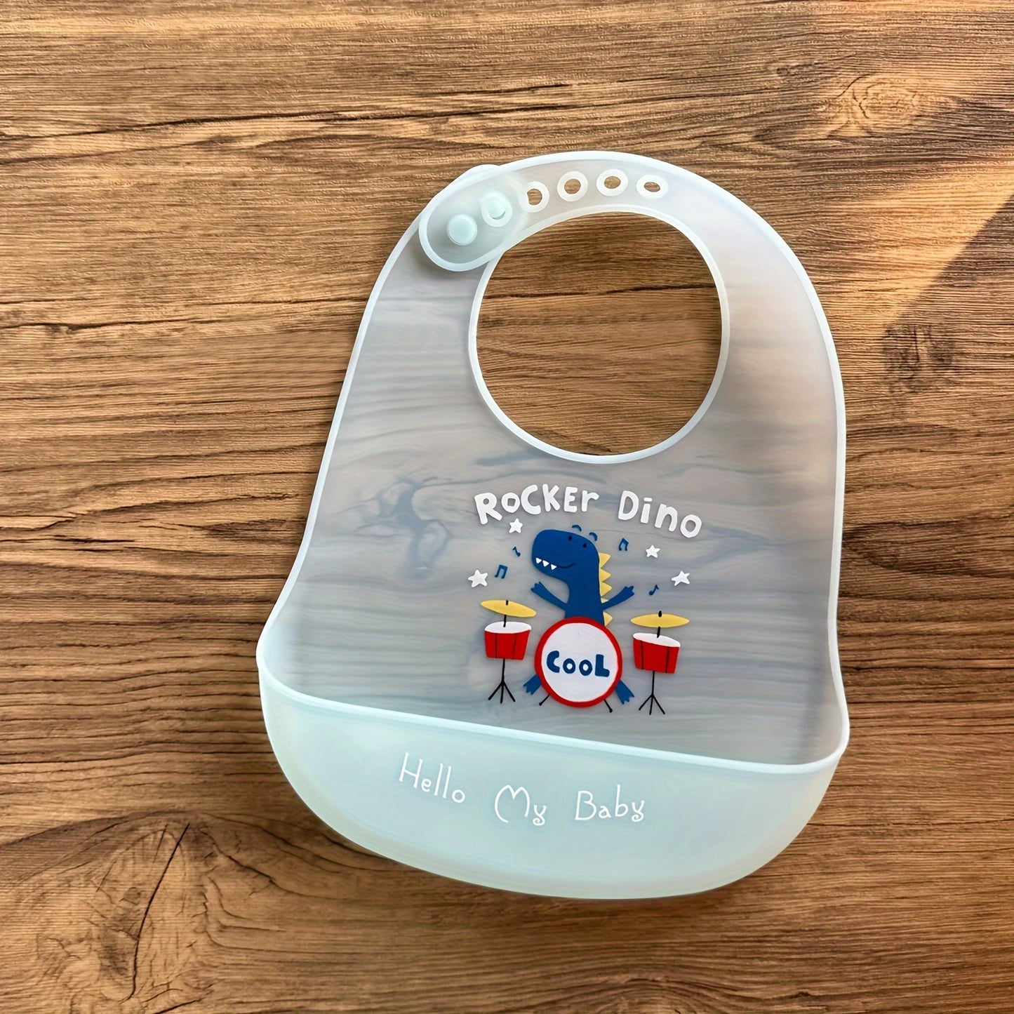 1pc Silicone Baby Bib - Lightweight, Snap Closure, Cute Designs for Boys & Girls, Perfect for Feeding Time, Durable & Easy to Clean, Feeding Accessorie