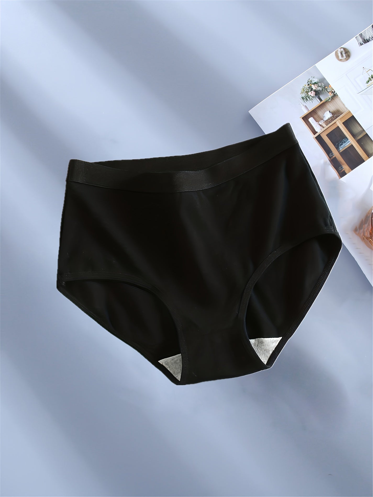 5pcs Solid Seamless Briefs, Simple Comfy Breathable Stretchy Intimates Panties, Women's Lingerie & Underwear