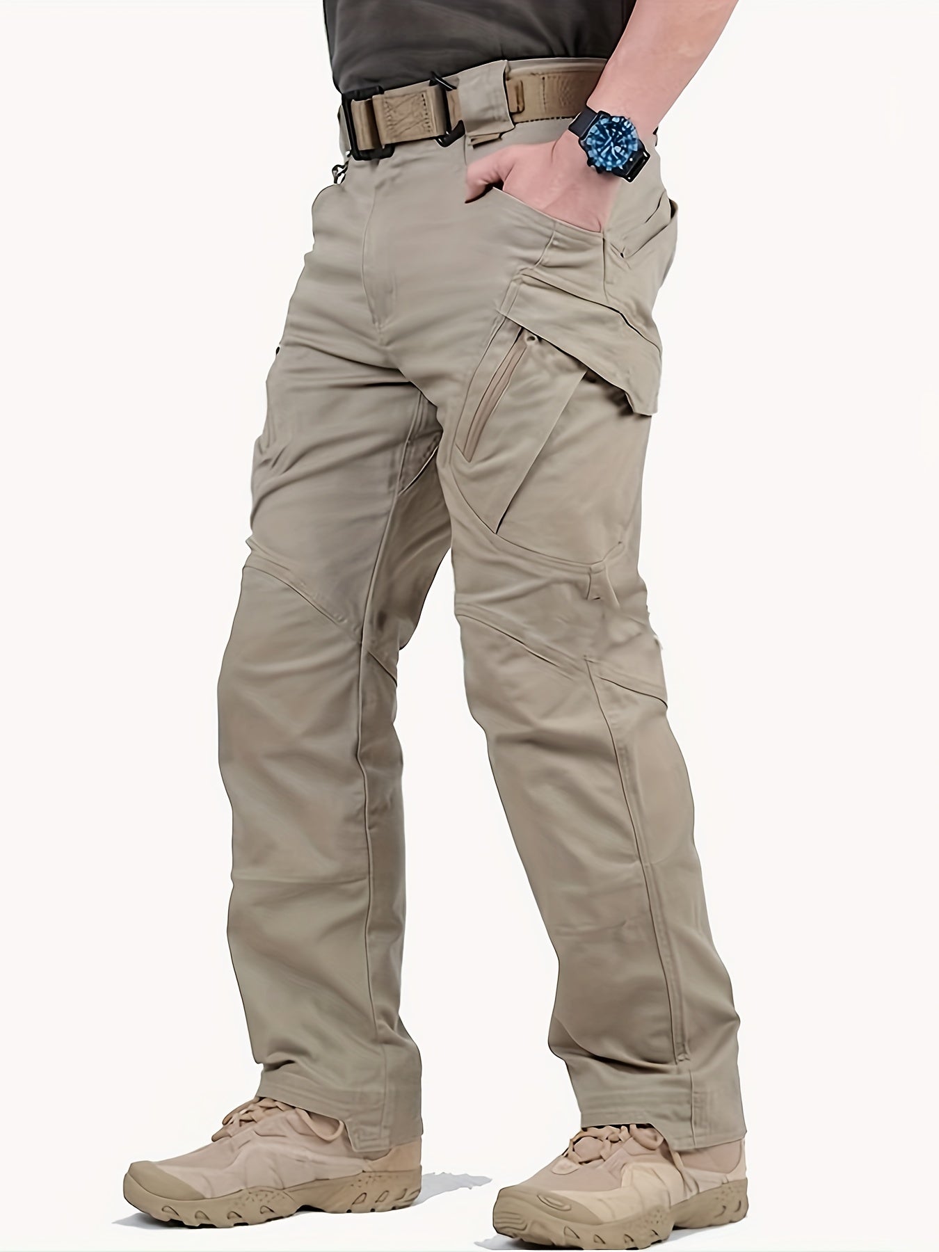 Men'S Tactical Cargo Pants - Durable Multi-Pocket Outdoor Workwear for Camping, Fishing, Hunting, Cycling & Hiking - Olive Green, Regular Fit, All-Season Use, Hiking Gear, Functional Design, Sturdy Construction