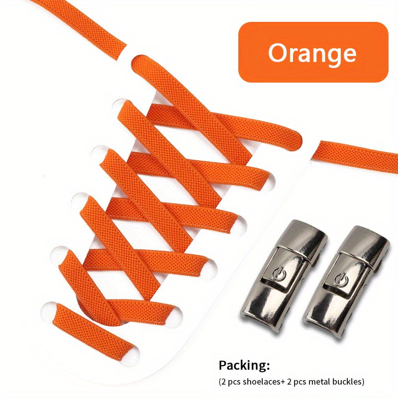 1Pair No-Tie Shoelaces with Buckles for Sneakers Sports Shoes