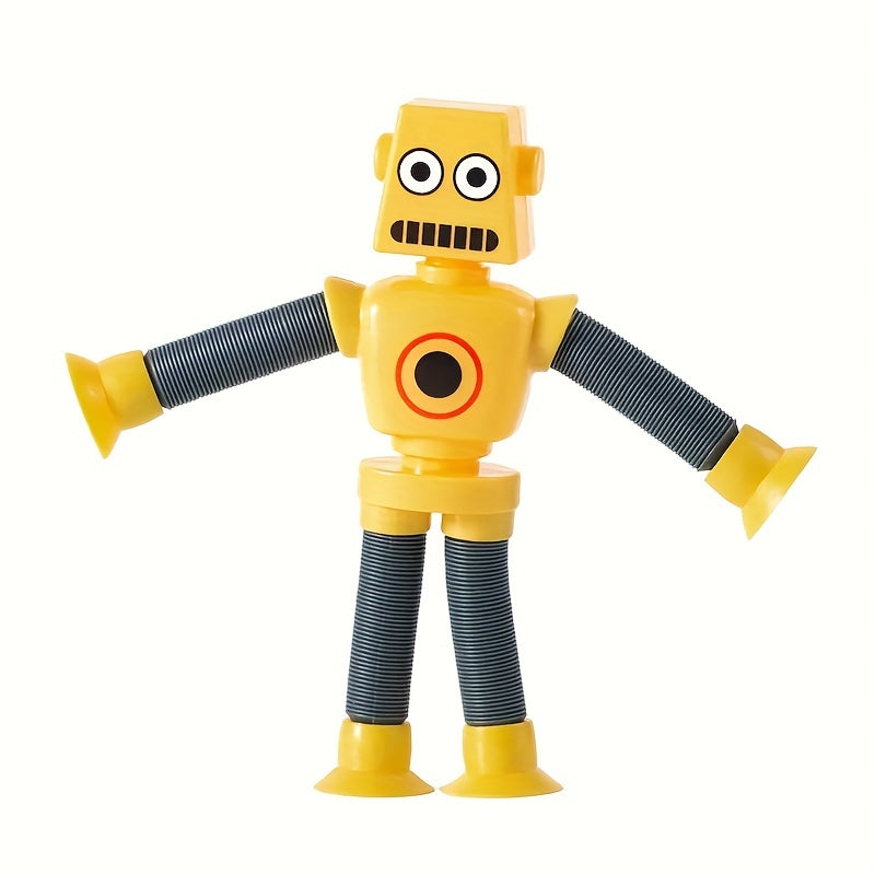 DIY Transforming Suction Cup Robot Toy for Youngsters 6-8 - Creative & Educational Sensory Play, Telescopic Pop Tube Design in Purple/Red/Blue/Yellow