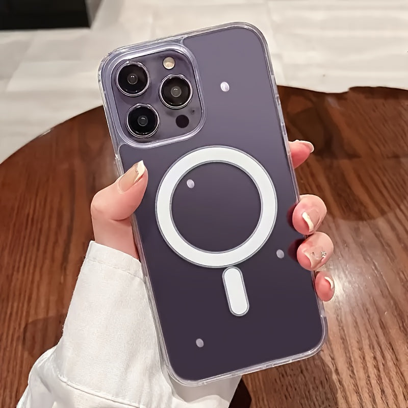The Transparent Magnetic Phone Case Is Suitable for High-Definition Clarity And Does Not Interfere with The Screen Protector for Iphone Models X to 16 Series, Featuring a Hard Back And Soft Edges.