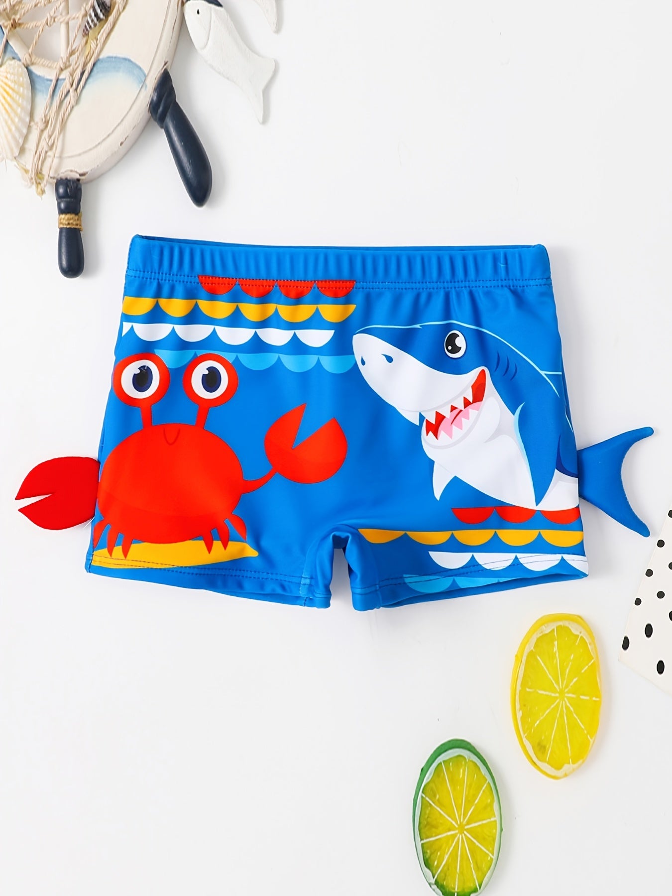 2023 New Kids Swim Trunks, Boys' Swimwear with Cartoon Characters, Quick-Dry, Non-Slip, Polyester Blend, Cute and Comfortable for Youngsters to Big Boys, Summer Casual Wear
