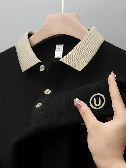 New Men'S Short Sleeved Polo Shirt with High-End Embroidered Summer Solid Color Shirt, T-Shirt, Half Sleeve, Versatile Men'S Clothing