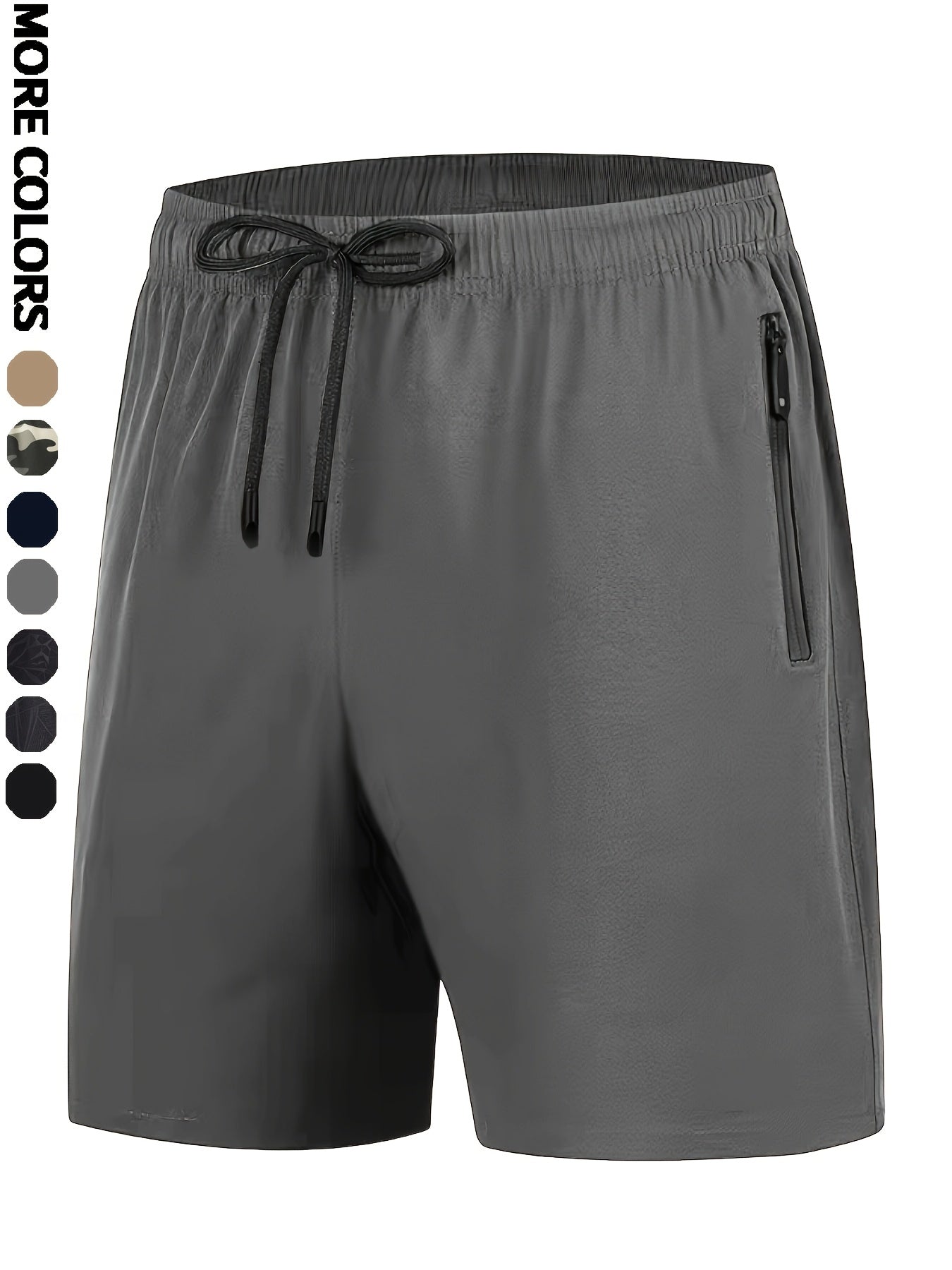 Men'S Camo Pattern Quick-Dry Athletic Shorts - Breathable, Elastic Waistband with Drawstring, Zippered Pockets for Running, Gym, Cycling & Hiking, Hiking Apparel | Camouflage Shorts | Zippered Pockets