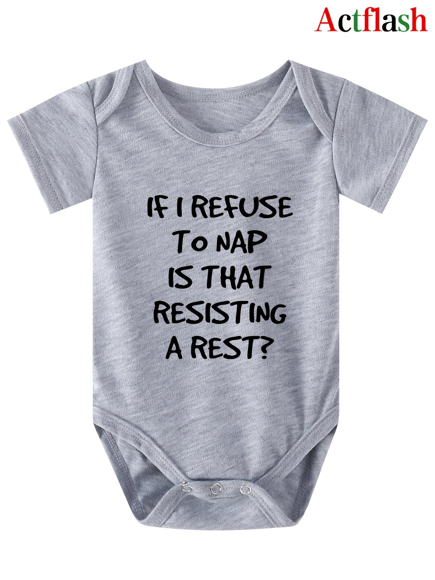 If I Decline to Take a Nap, Does That Mean I'M Opposing Rest? New Style Bodysuit for Summer, Short-Sleeved Triangle Crawling Suit, a Gift for Pregnancy, for Outdoor