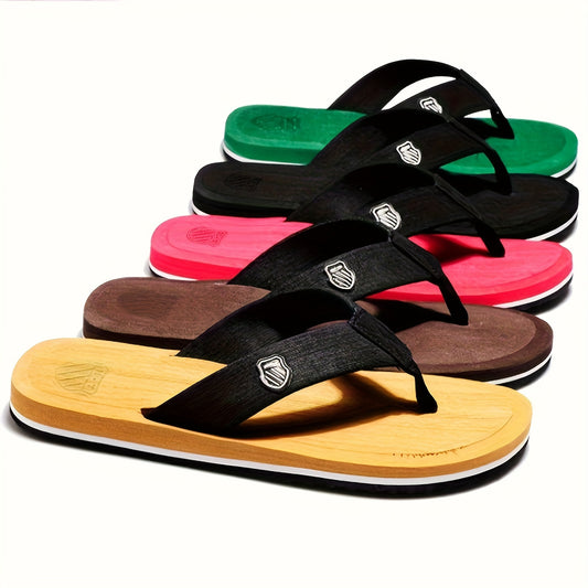 1 Pair of Summer Trendy Slippers, Home Leisure Beach Flip Flops