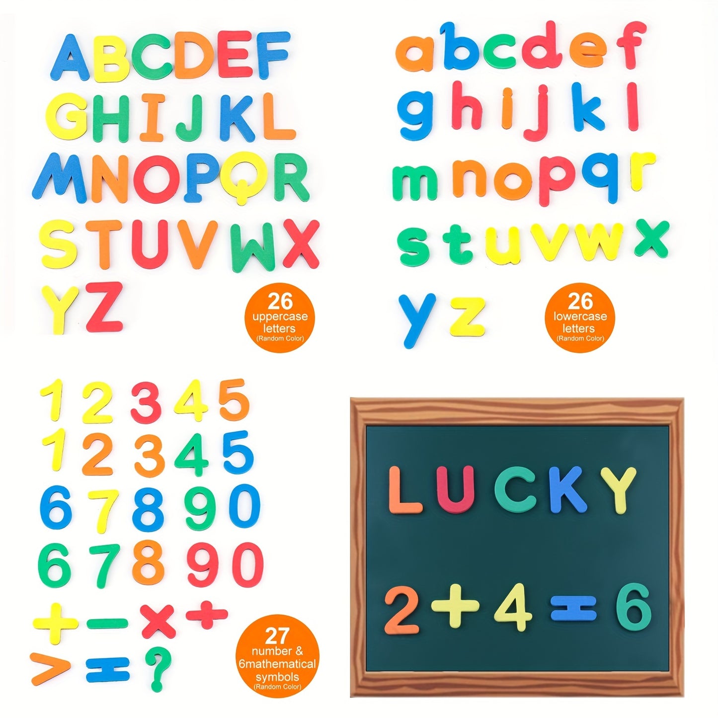 Moodon Educational Magnetic Stickers for Kids - Letter Number Refrigerator Magnets for Learning Toys & Kids Toys - Christmas, Halloween Gifts for Kids for winter