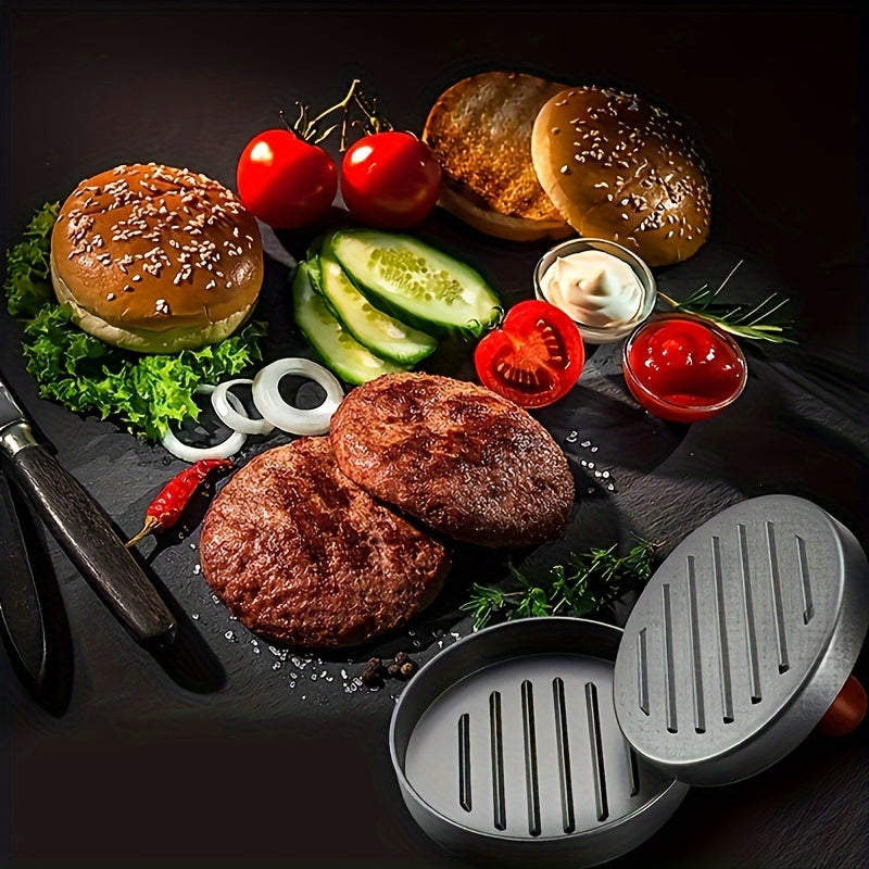 1pc Non-Stick Burger Press – Stainless Steel Meat Muffin Press for Perfectly Cooked Burgers, Cheese, and Vegetables | Durable BBQ Grill Tool for Grilling Baking Pan and Outdoor Cooking, Grilling Accessories for Outdoor Grill