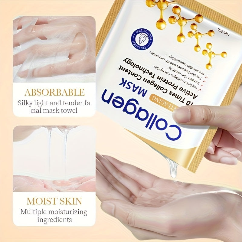 Collagen Facial Mask Moisturizing, Anti-aging skincare, make Light Beige younger-looking, Firming, Brightening, Hydrating, Four Seasons Hydrating Mask, Light Beige Care, Cosmetics