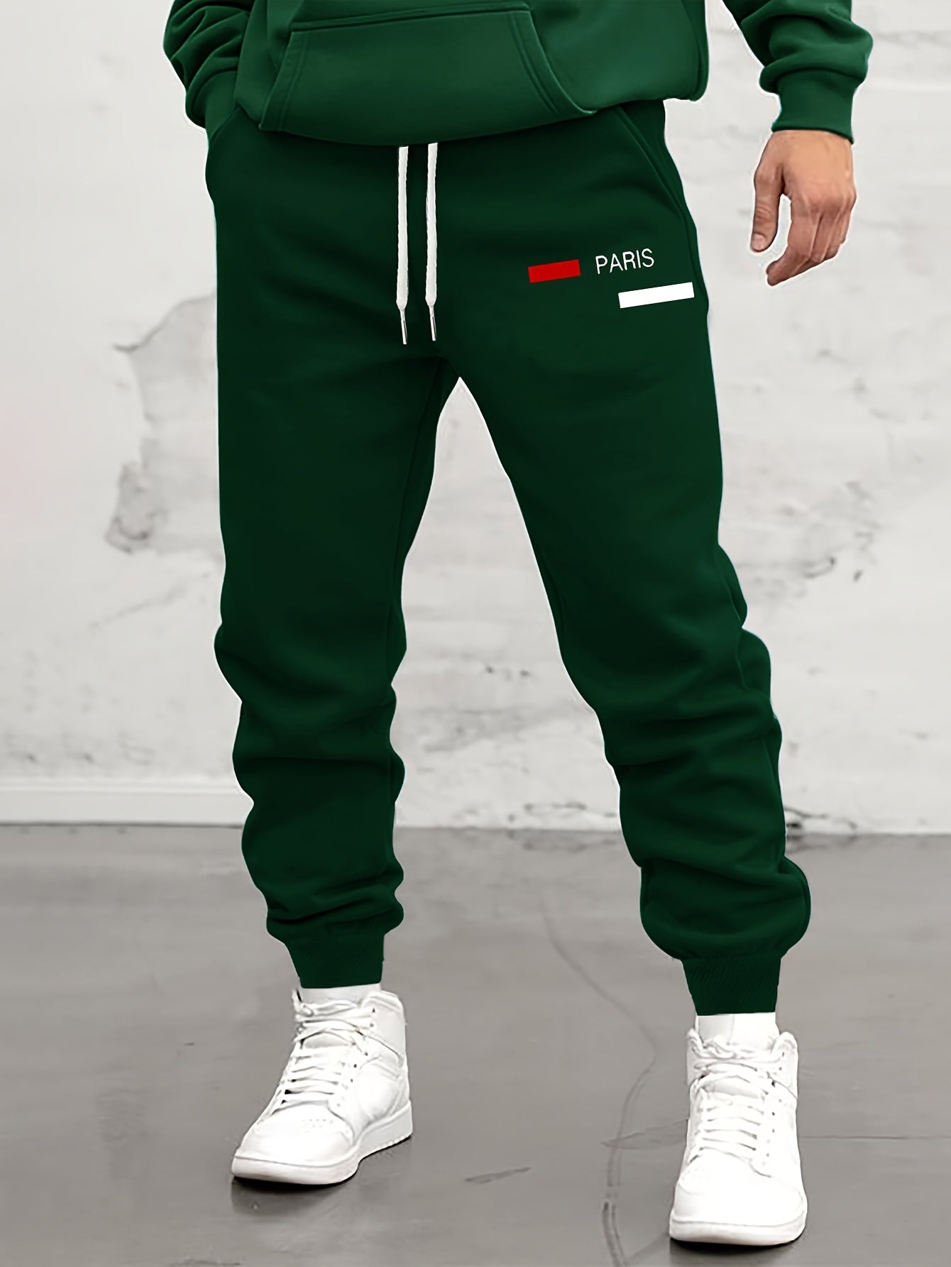 Trendy Pattern Print Drawstring Sweatpants Loose Fit Pants Men's Casual Slightly Stretch Joggers For Spring Autumn Running Jogging
